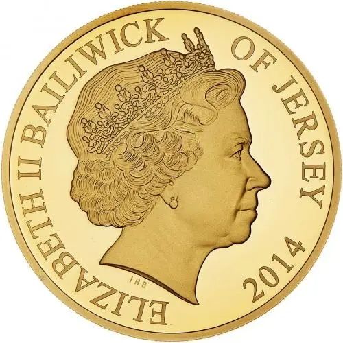 Jersey 5 Pounds - Elizabeth II Remembrance Day; Gold Proof obverse
