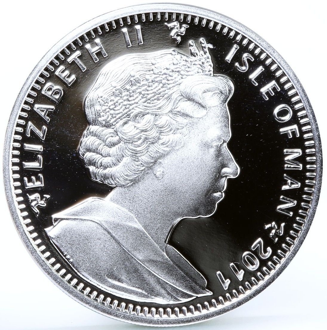 Isle of Man 1 Crown - Elizabeth II Turkish Angora Cat; Silver Coloured obverse