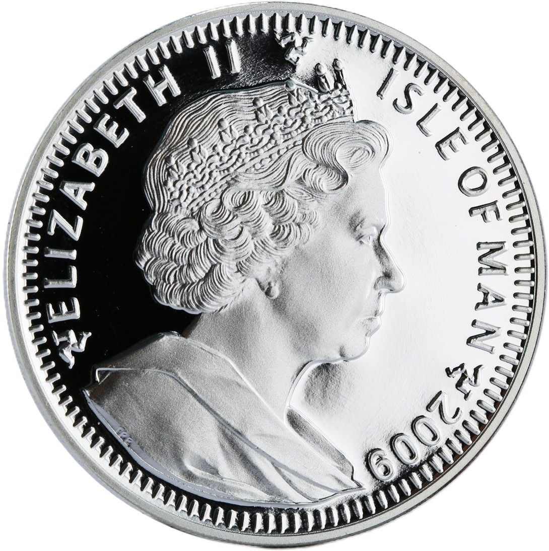 Isle of Man 1 Crown - Elizabeth II Chinchilla Cat; Silver Coloured obverse