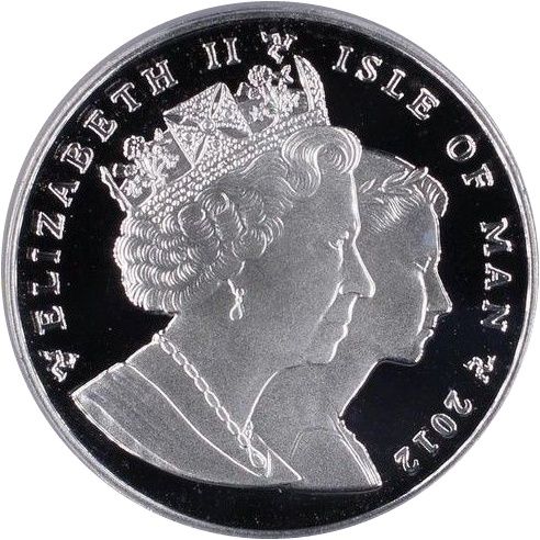 Isle of Man 1 Crown - Elizabeth II Manx Cat; Silver Coloured obverse
