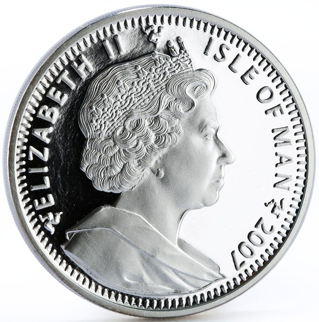 Isle of Man 1 Crown - Elizabeth II Ragdoll Cat; Silver Coloured obverse