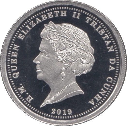 Tristan da Cunha 1 Laurel - Elizabeth II 400th anniversary of the Laurel issue; Platinum obverse
