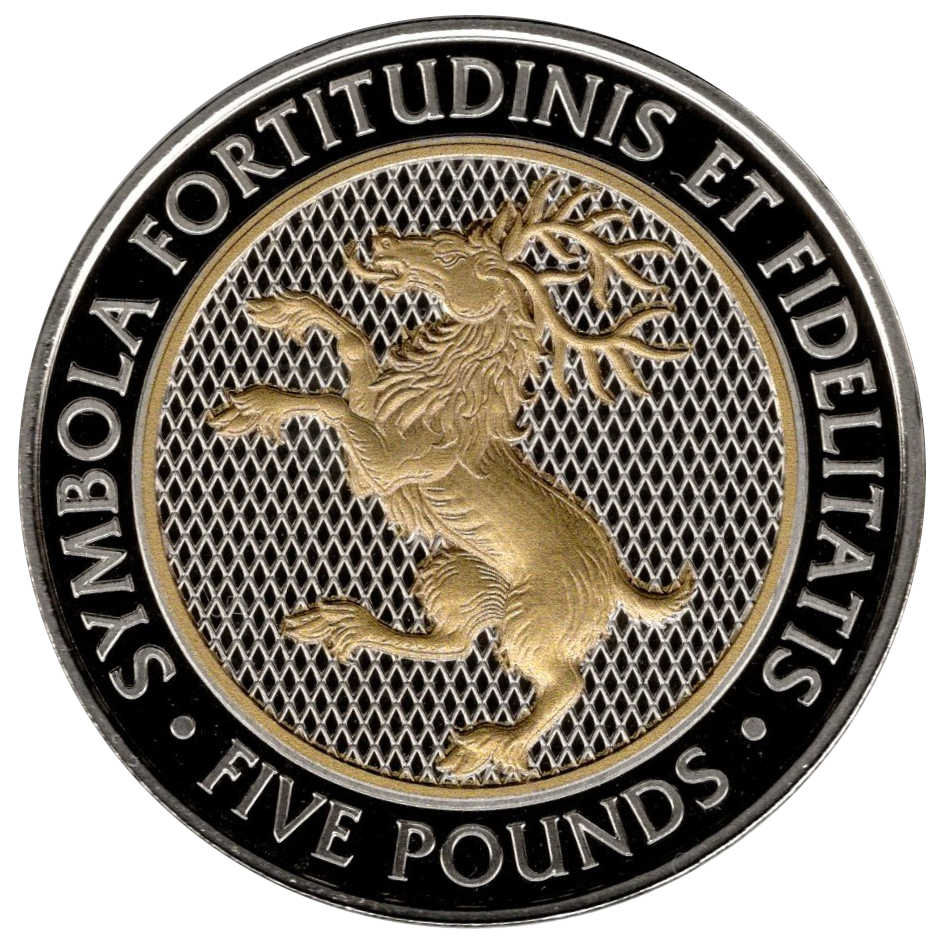 Isle of Man 5 Pounds - Charles III Stag of Northern Ireland