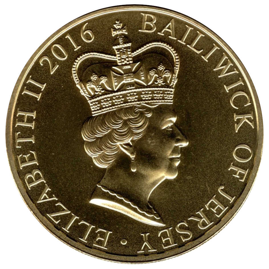 Jersey 5 Pounds - Elizabeth II 90th Birthday obverse