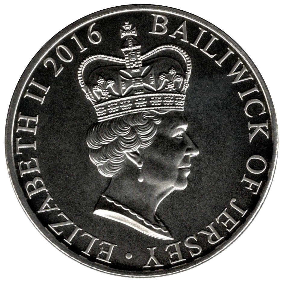 Jersey 5 Pounds - Elizabeth II 90th Birthday obverse