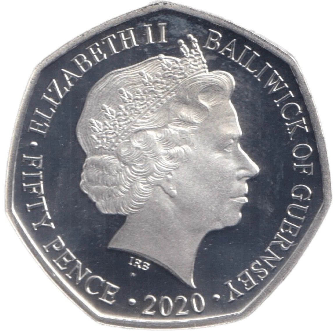 Guernsey 50 Pence - Elizabeth II Liberation of Guernsey; Silver Proof obverse