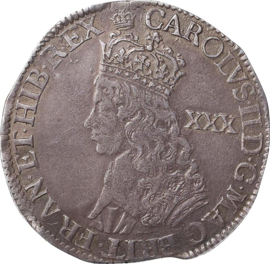 ½ Crown - Charles II 2nd hammered issue obverse