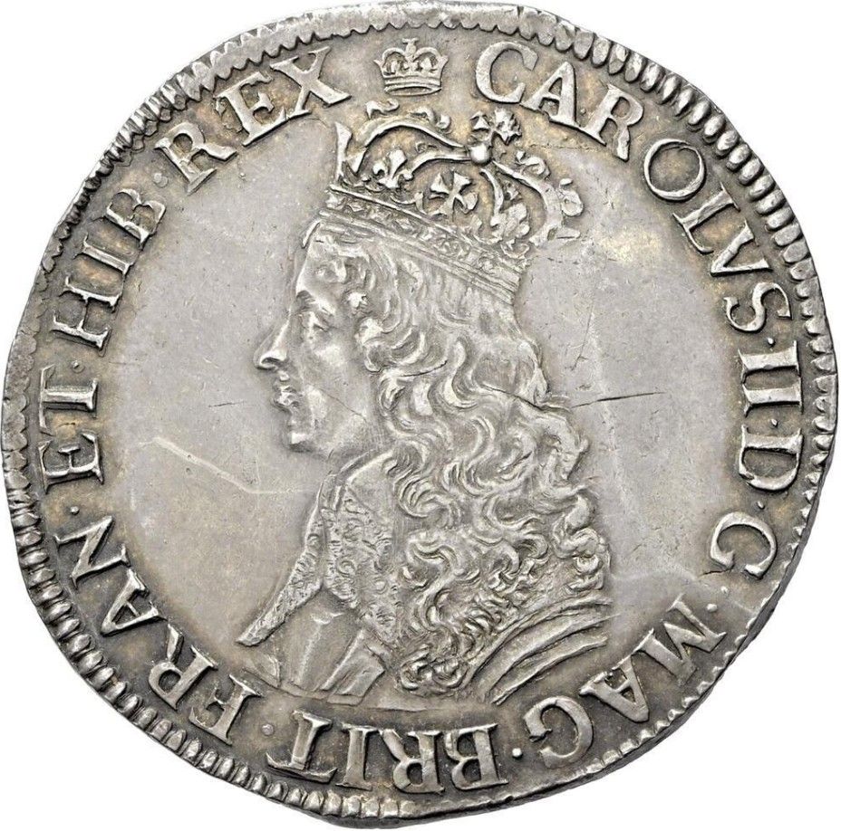½ Crown - Charles II 1st hammered issue obverse