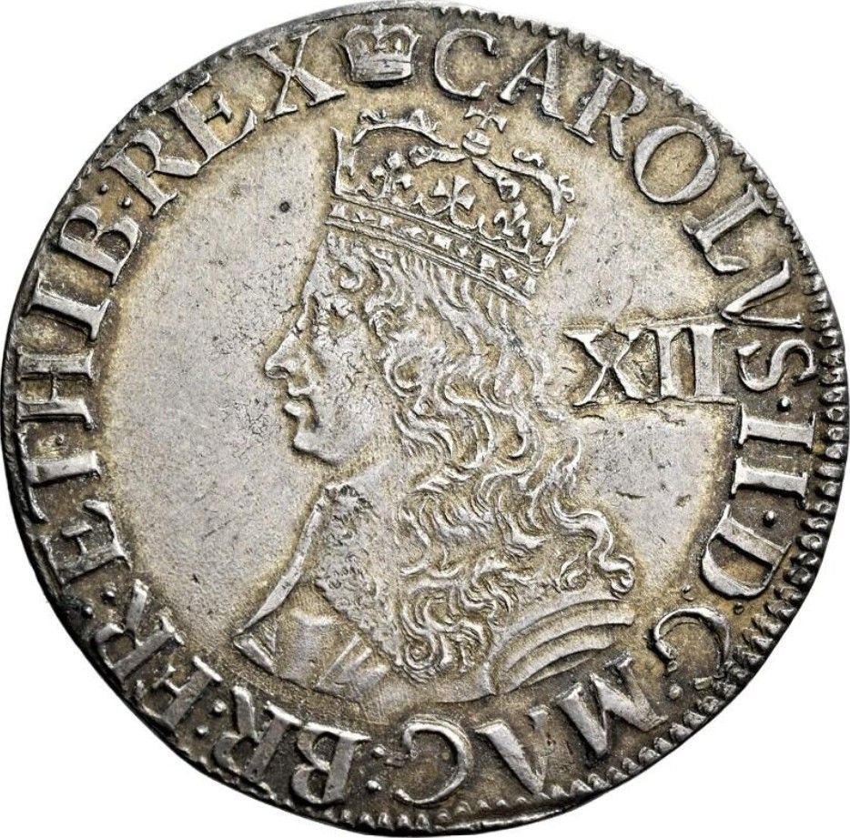 1 Shilling - Charles II 2nd hammered issue obverse