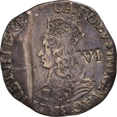 6 Pence - Charles II 2nd hammered issue obverse