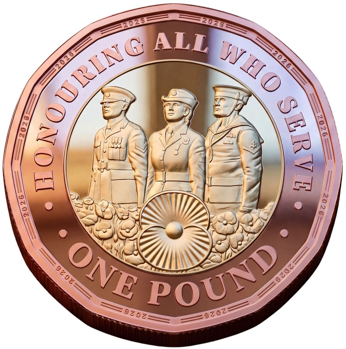 Jersey 1 Pound - Charles III Royal British Legion - Poppy; Gold Proof