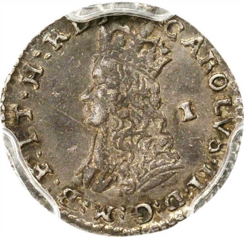 1 Penny - Charles II Bust inside legend; Early milled issue obverse