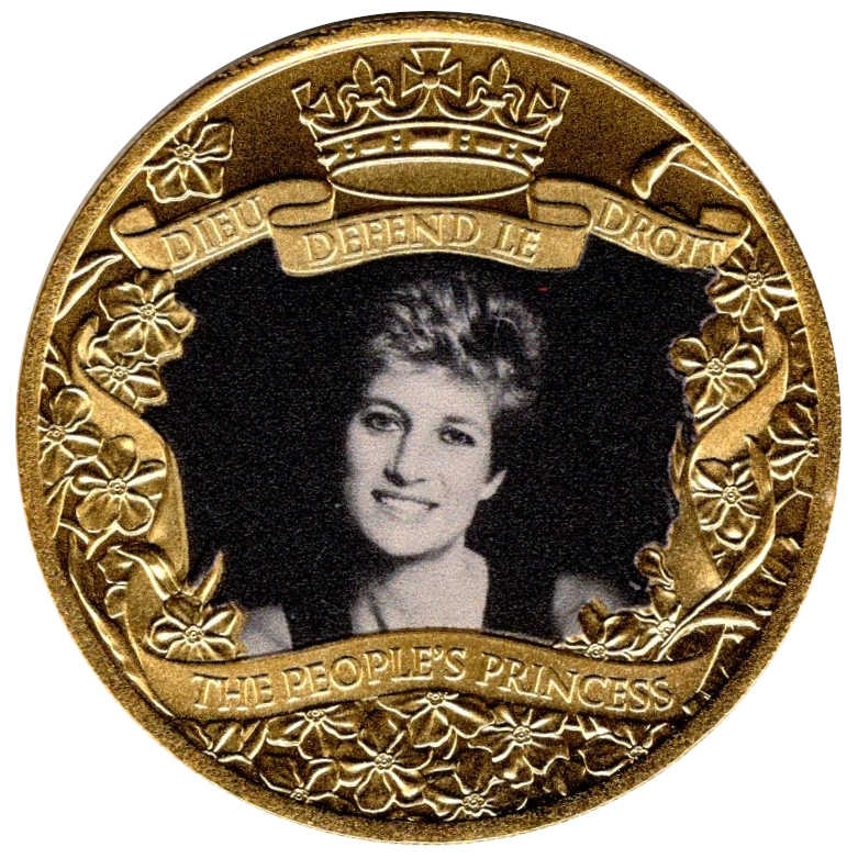 Gibraltar ½ Crown - Elizabeth II Diana - The People's Princess; Humanium Metal