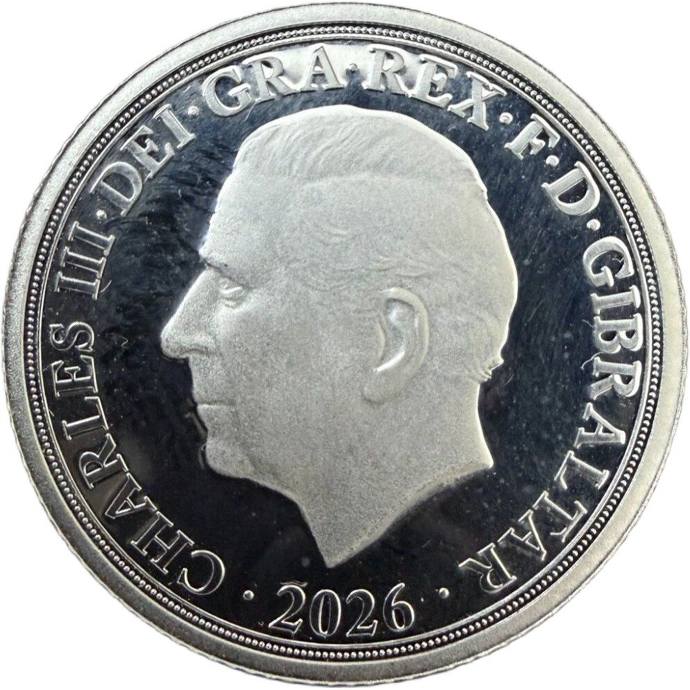 Gibraltar 1 Sovereign - Charles III The RDM Masterpieces - 1950 Portrait; Silver obverse