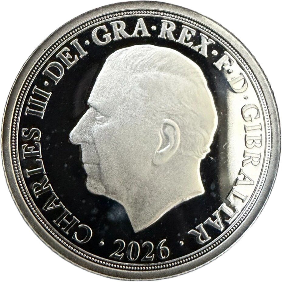 Gibraltar 1 Sovereign - Charles III The RDM Masterpieces - 1960 Portrait; Silver obverse