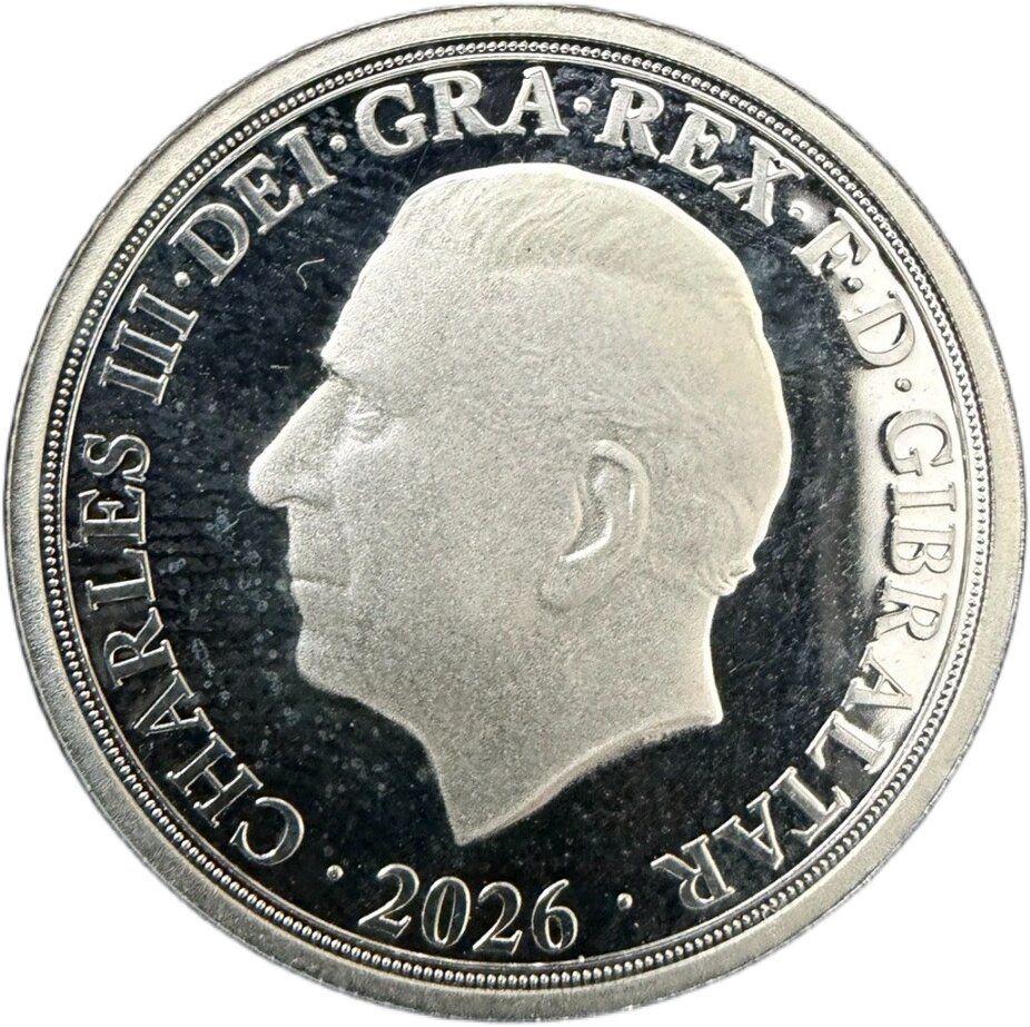 Gibraltar 1 Sovereign - Charles III The RDM Masterpieces - 1970 Portrait; Silver obverse