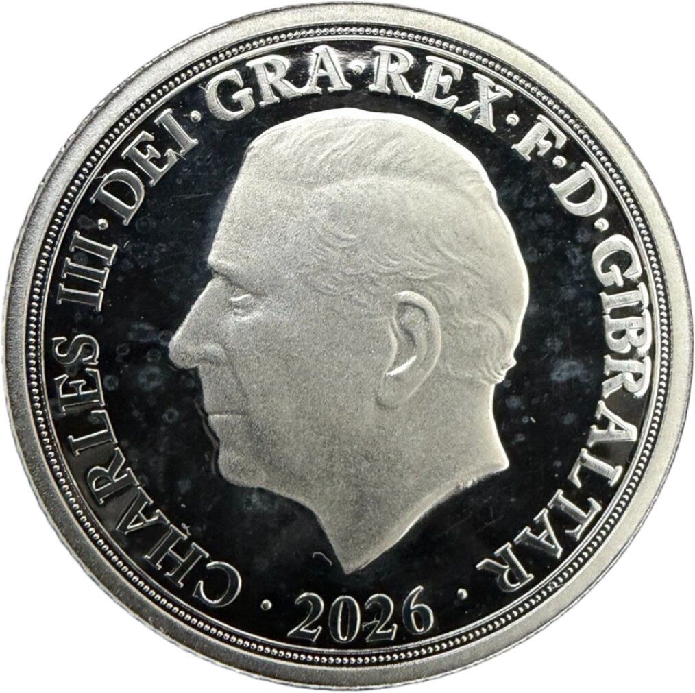 Gibraltar 1 Sovereign - Charles III The RDM Masterpieces - 1990 Portrait; Silver obverse