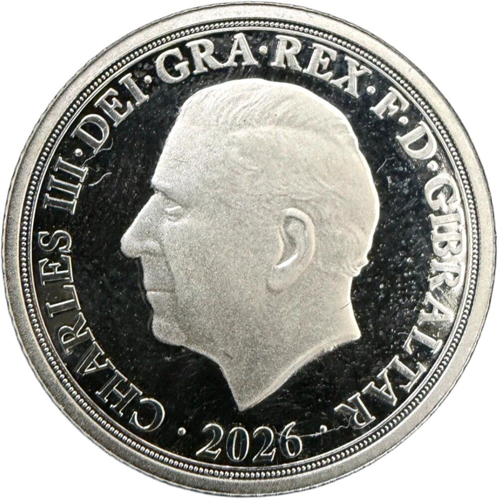 Gibraltar 1 Sovereign - Charles III The RDM Masterpieces - 2000 Portrait; Silver obverse