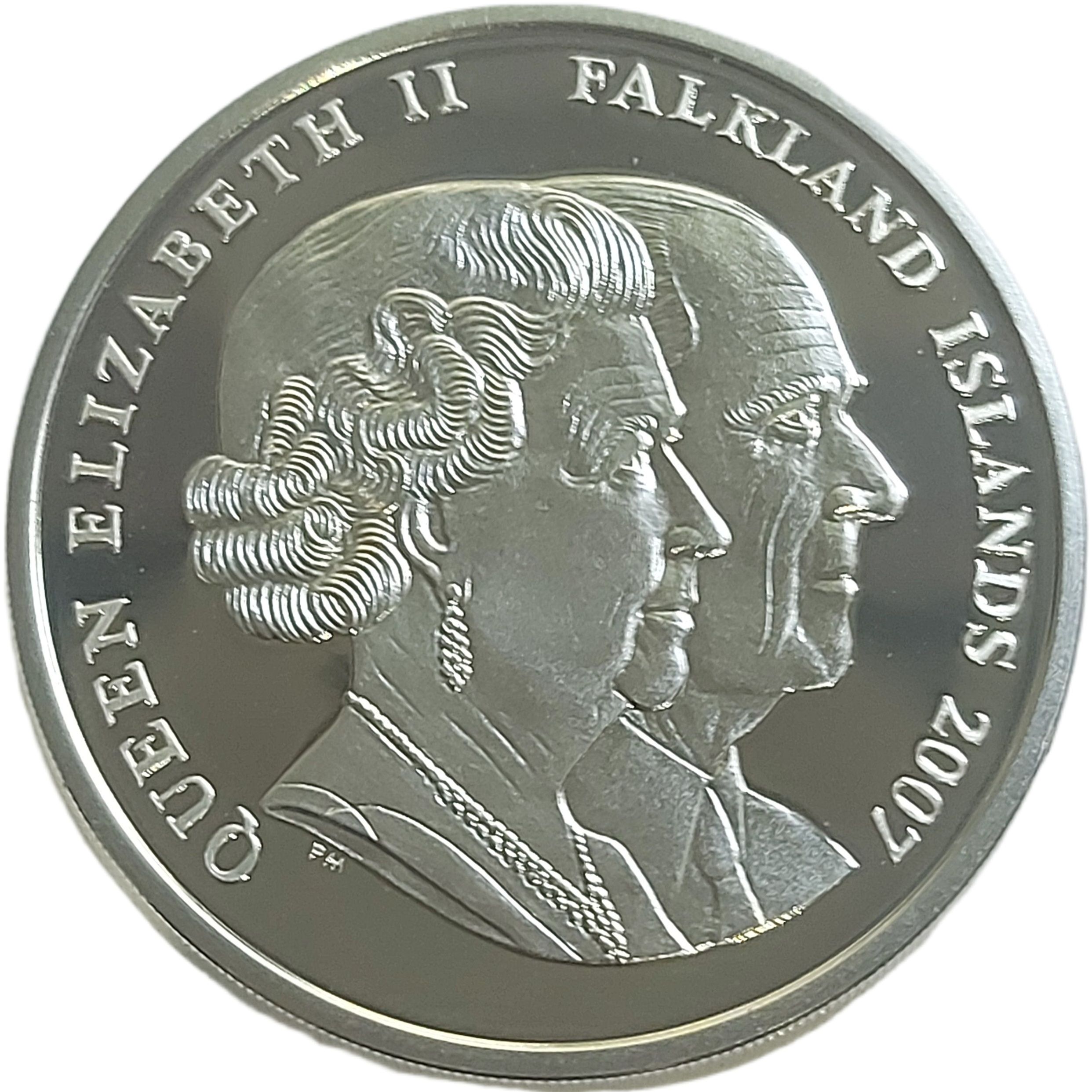 Falkland Islands 1 Crown - Elizabeth II Bridesmaids and Pageboys; Silver with gold insert obverse