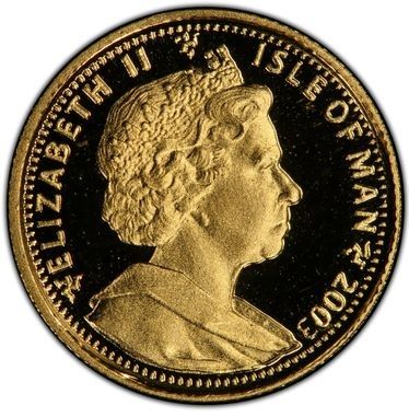 Isle of Man 1/25 Crown - Elizabeth II Frodo obverse