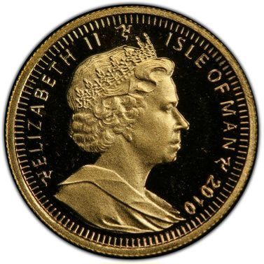 Isle of Man ⅒ Crown - Elizabeth II Abyssinian Cat obverse