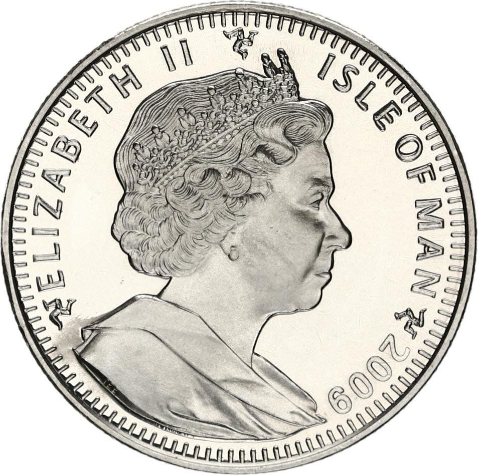 Isle of Man 1 Crown - Elizabeth II Chinchilla Cat; Coloured obverse