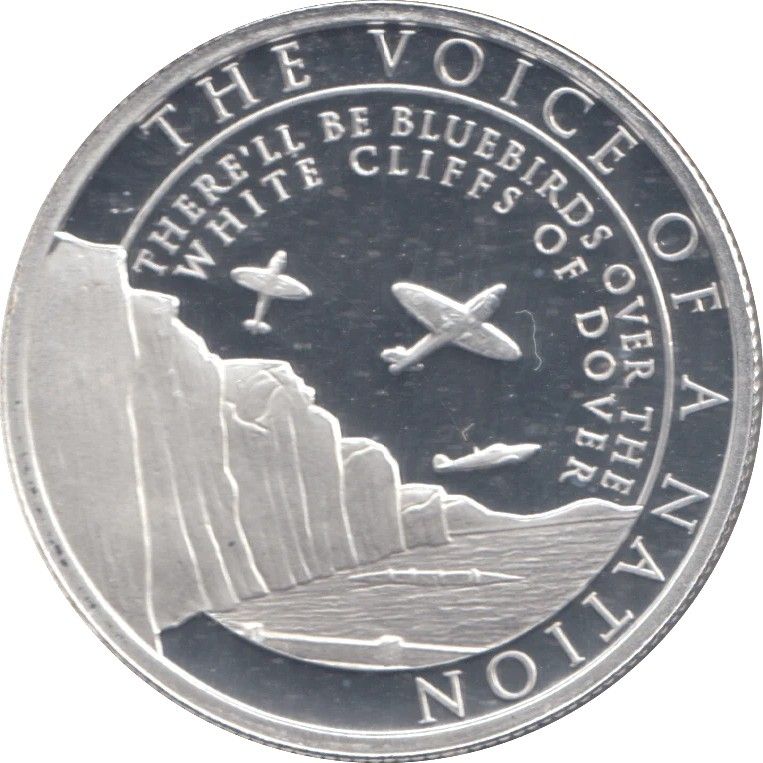 Gibraltar ½ Crown - Elizabeth II Dame Vera Lynn - White Cliffs of Dover; Silver