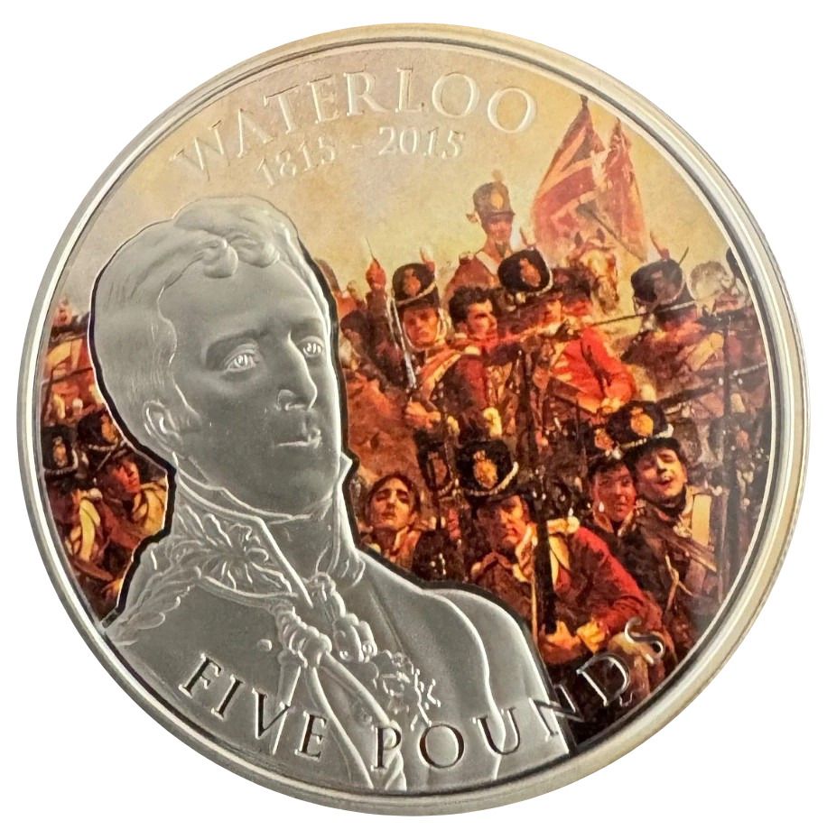 Guernsey 5 Pounds - Elizabeth II Battle of Waterloo Bicentenary