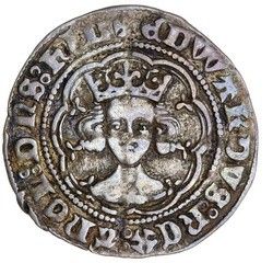 ½ Groat - Edward III Treaty period; London obverse