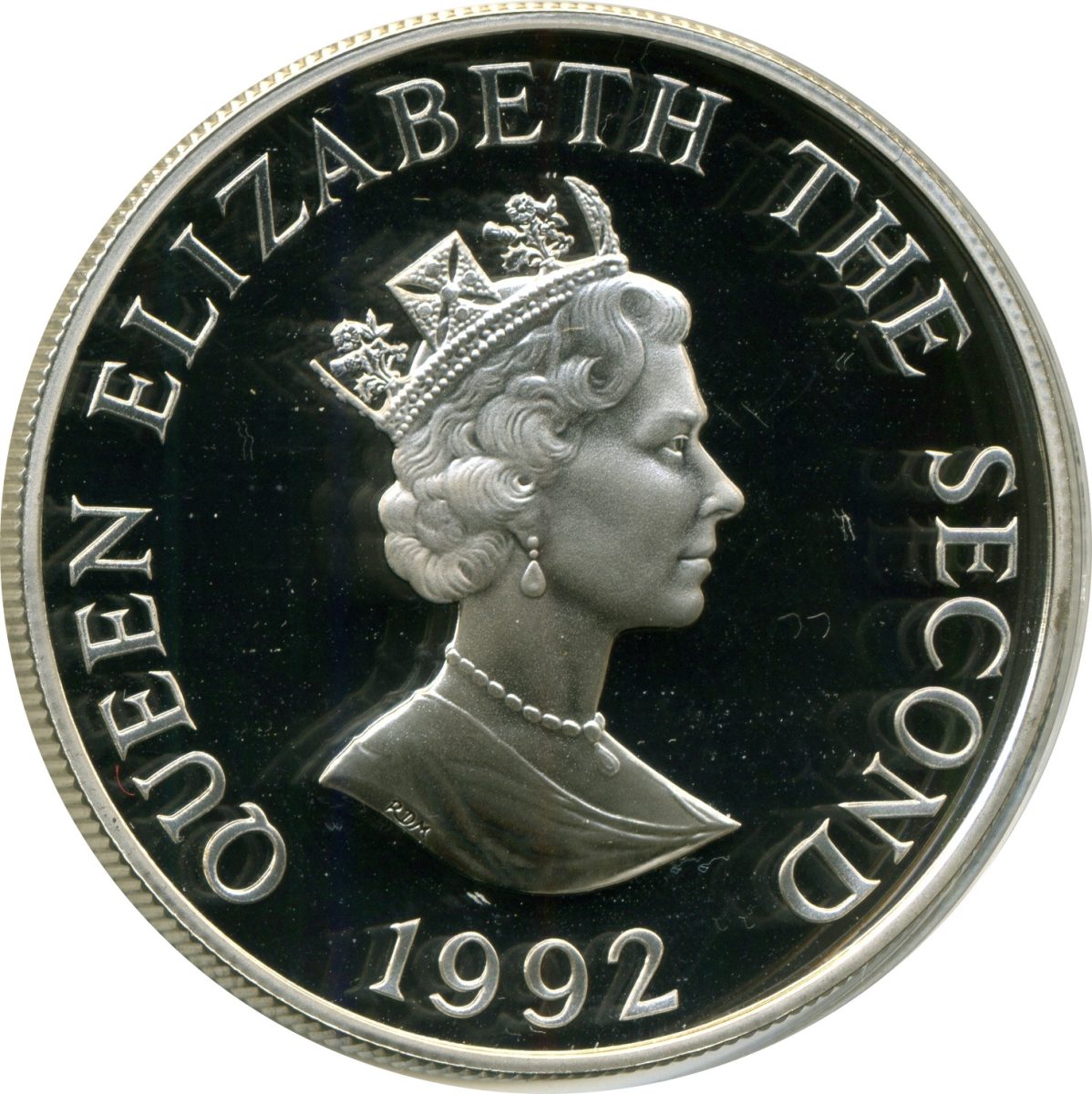 Alderney 2 Pounds - Elizabeth II 40th Anniversary of Queen's Reign; Silver Proof Issue obverse