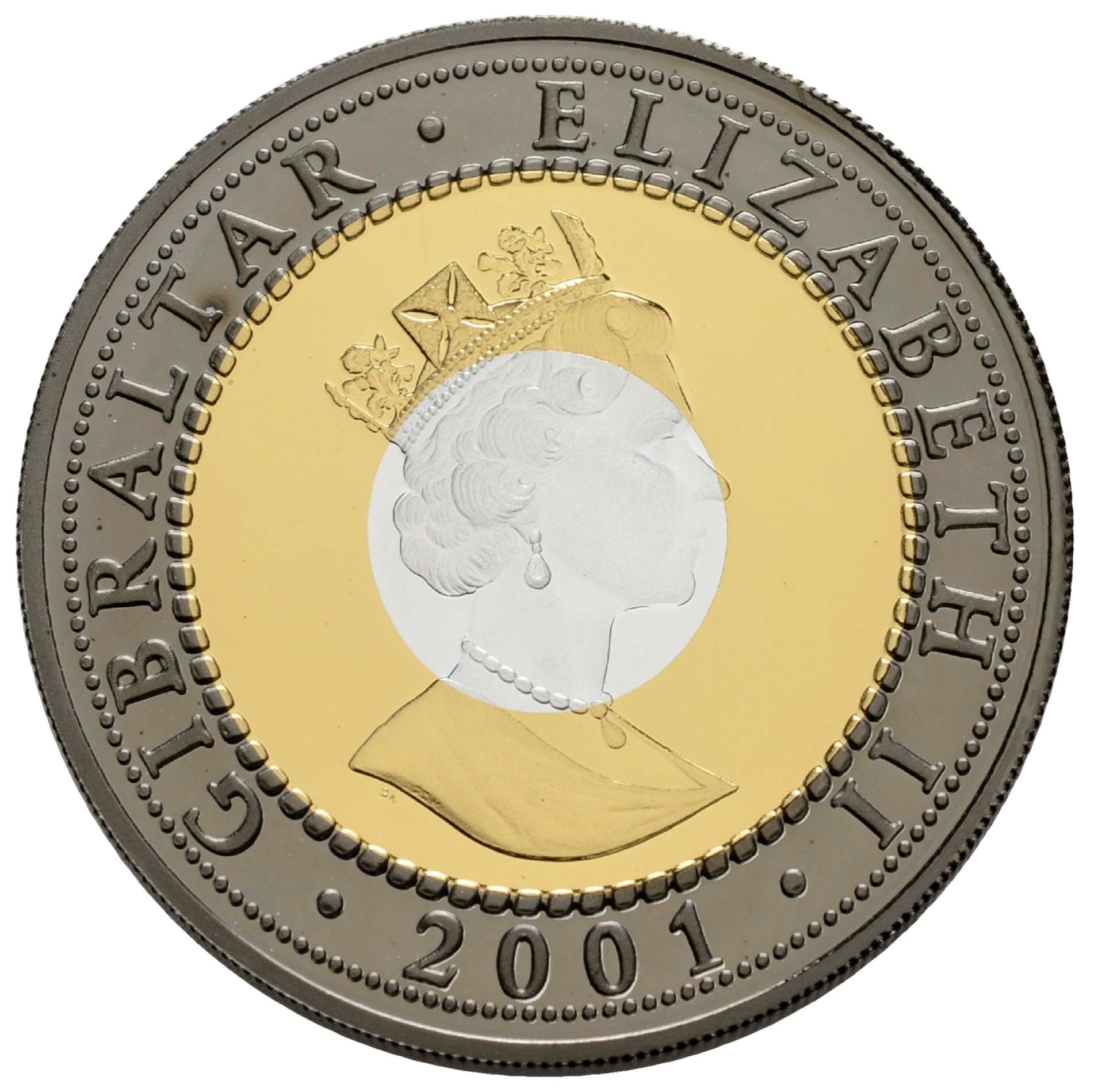 Gibraltar 1 Crown - Elizabeth II 21st Century; Silver obverse