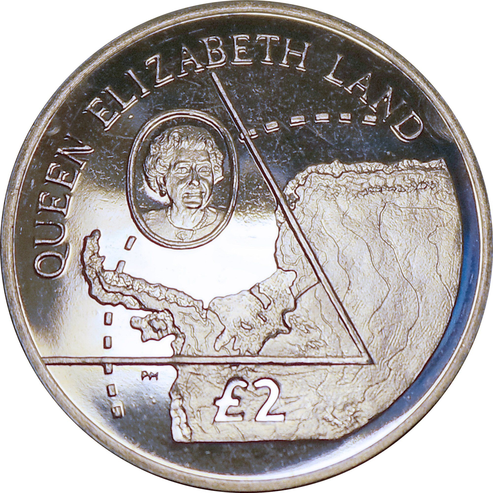 British Antarctic Territory 2 Pounds - Elizabeth II Queen Elizabeth Land obverse
