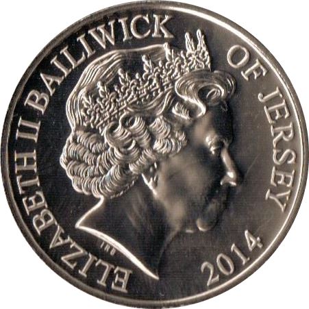 Jersey 5 Pounds - Elizabeth II D-Day obverse