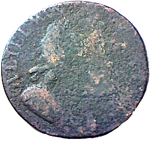 ½ Penny - William III 2nd issue obverse