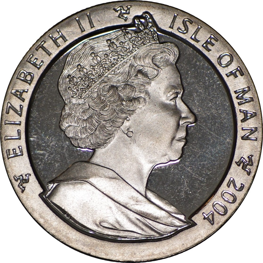 Isle of Man 1 Crown - Elizabeth II Year of the Monkey obverse
