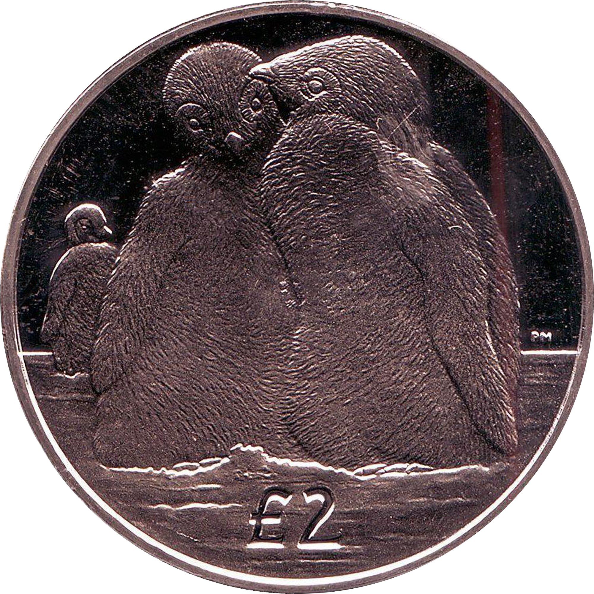 British Antarctic Territory 2 Pounds - Elizabeth II Emperor penguin chicks