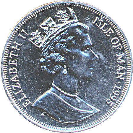 Isle of Man 1 Crown - Elizabeth II P.51 Mustang obverse