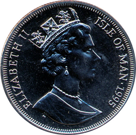 Isle of Man 1 Crown - Elizabeth II Messerschmitt ME 262 obverse