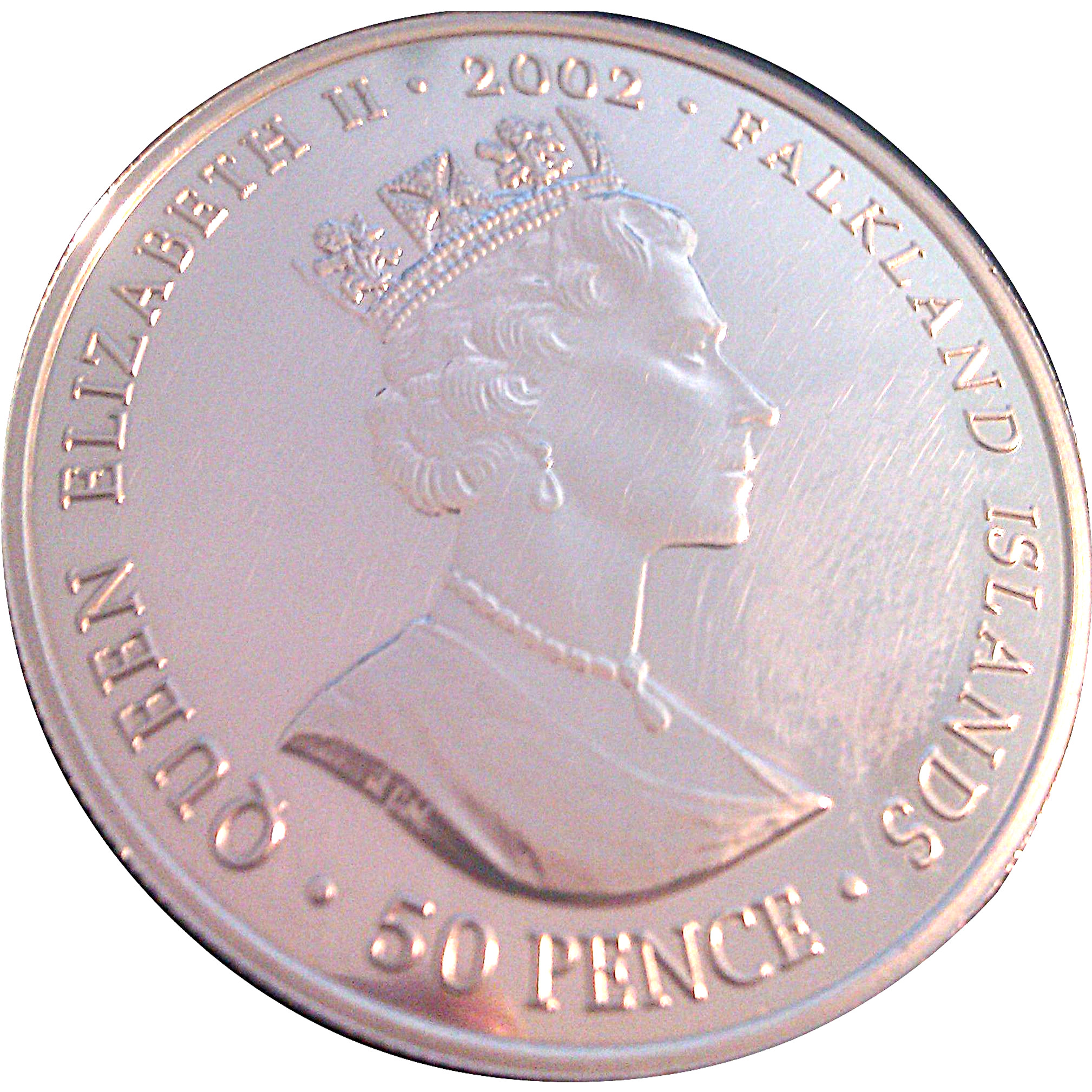 Falkland Islands 50 Pence - Elizabeth II Queen on throne obverse