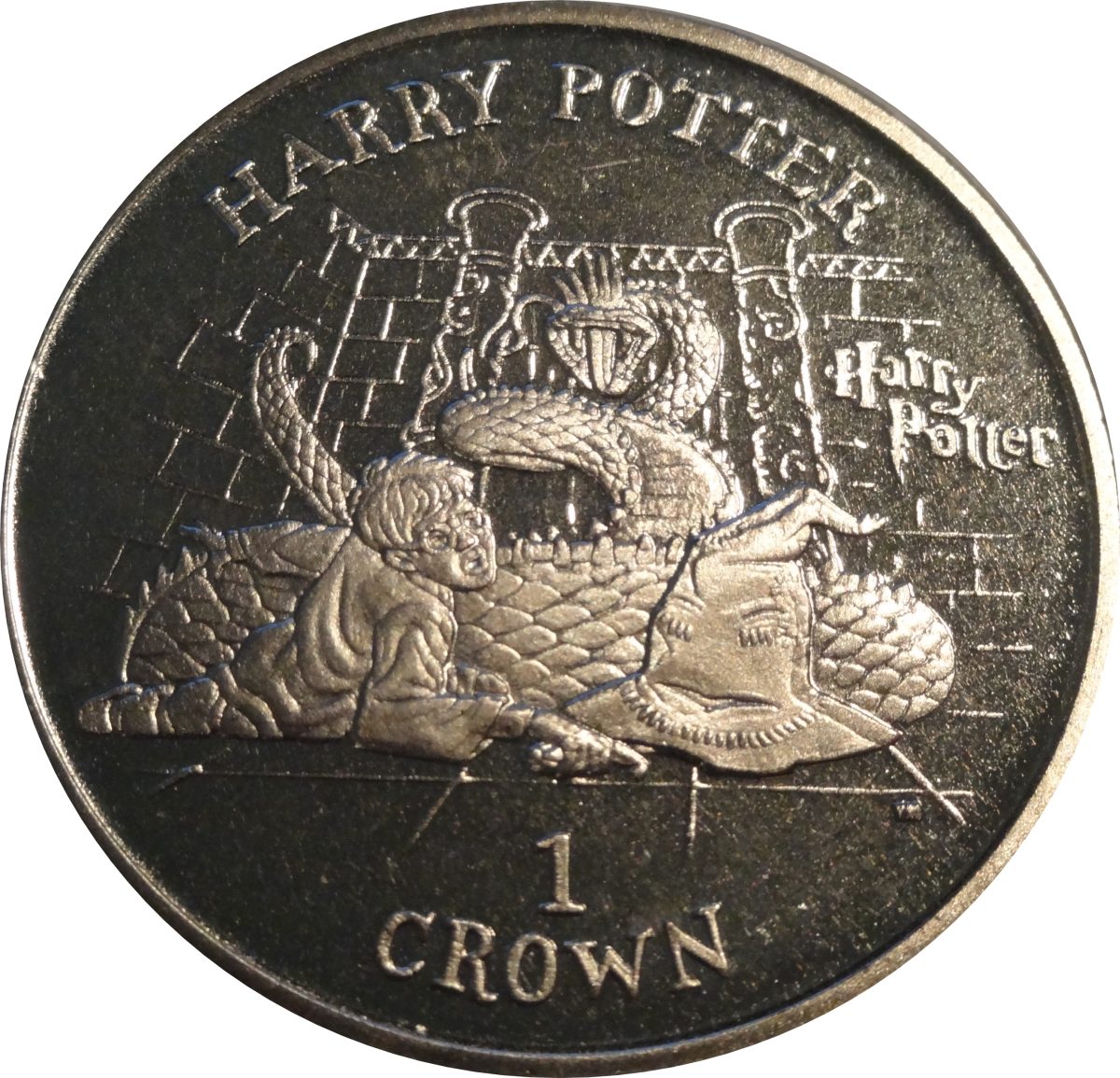 Isle of Man 1 Crown - Elizabeth II Gryffindor Sword reverse