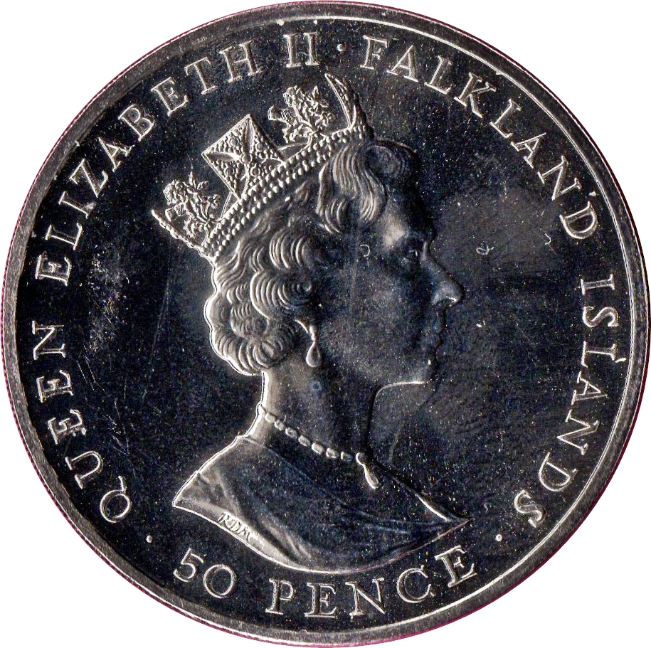 Falkland Islands 50 Pence - Elizabeth II Winston Churchill obverse