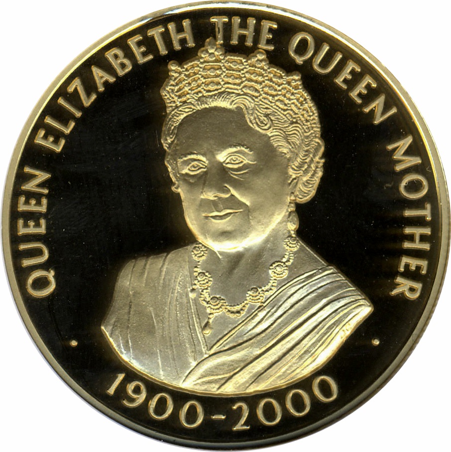 Ascension Island 50 Pence - Elizabeth II Queen Mother; gold issue reverse