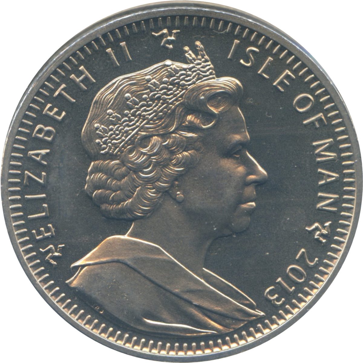 Isle of Man 1 Crown - Elizabeth II Kermode Bear and Cubs obverse