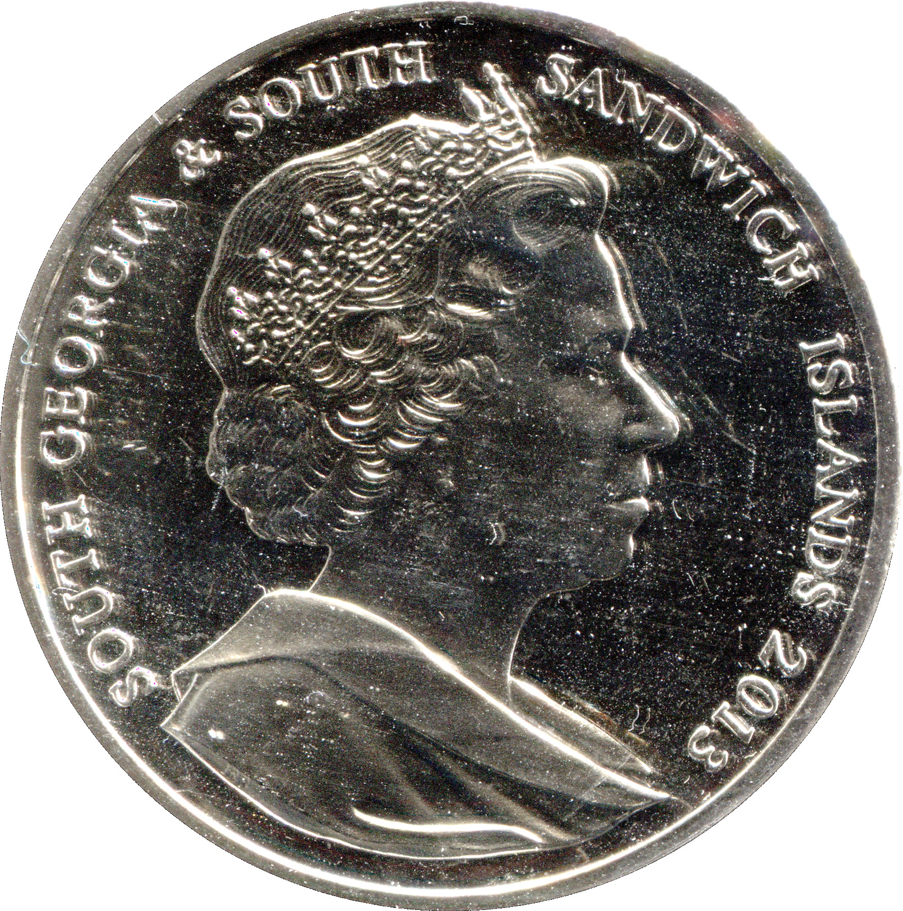 South Georgia and the South Sandwich Islands 2 Pounds - Elizabeth II Blue Whale obverse
