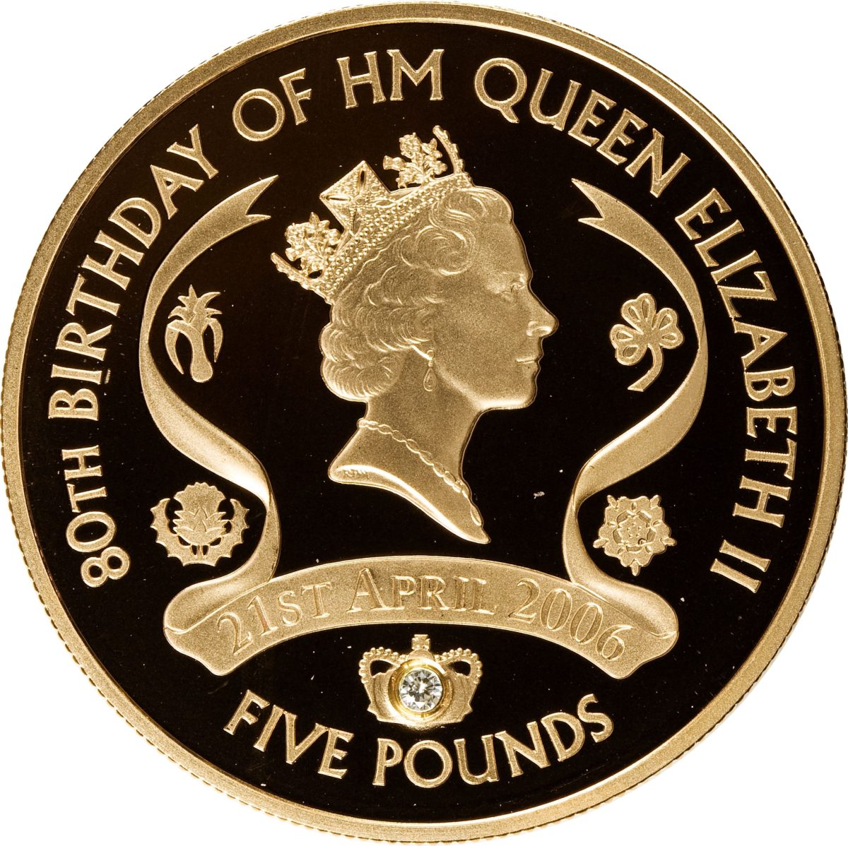 Alderney 5 Pounds - Elizabeth II Queen Elizabeth II; Gold Proof Issue reverse