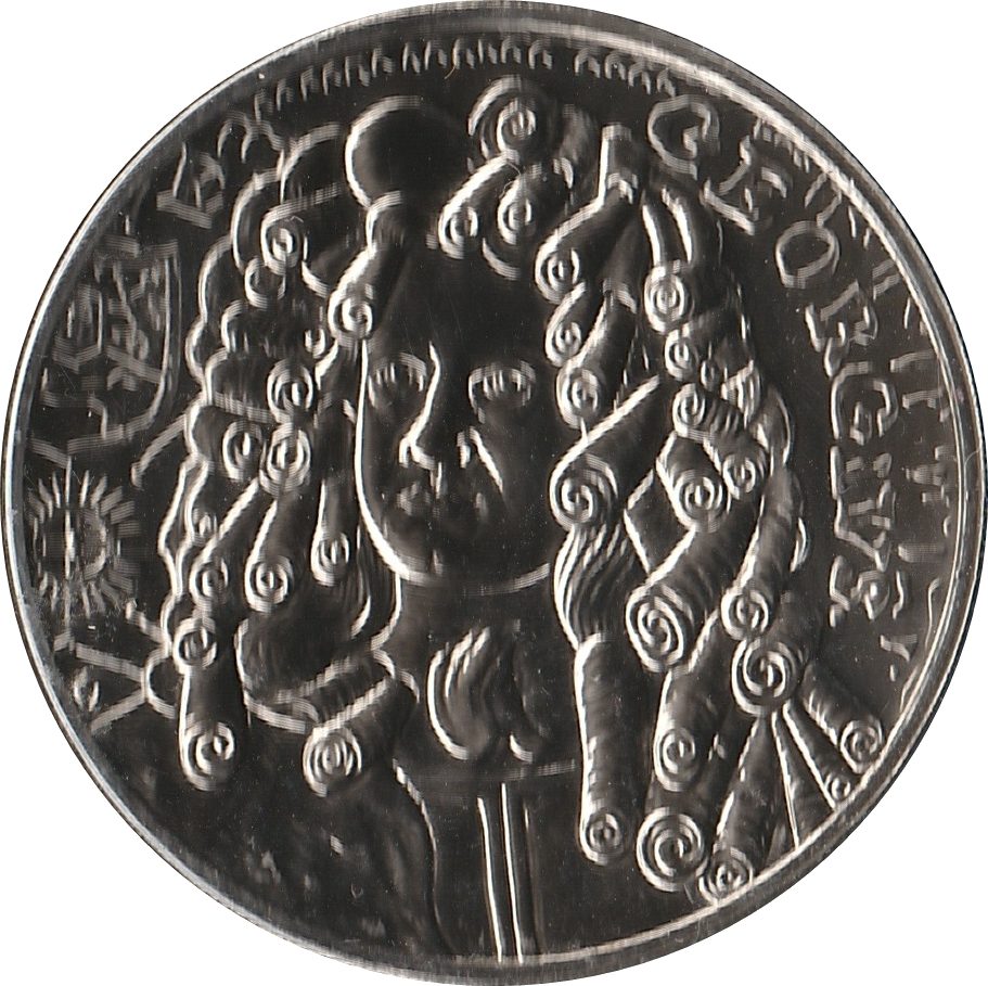 Alderney 5 Pounds - Elizabeth II King George I reverse
