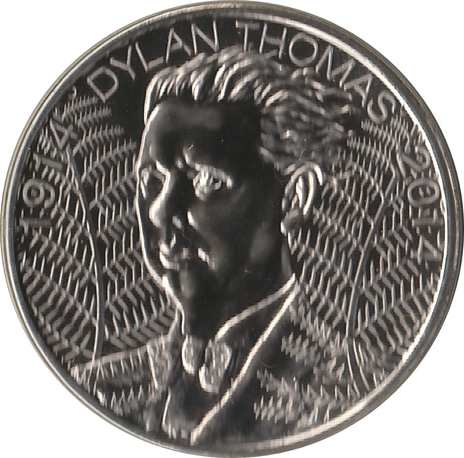 Alderney 5 Pounds - Elizabeth II Dylan Thomas reverse