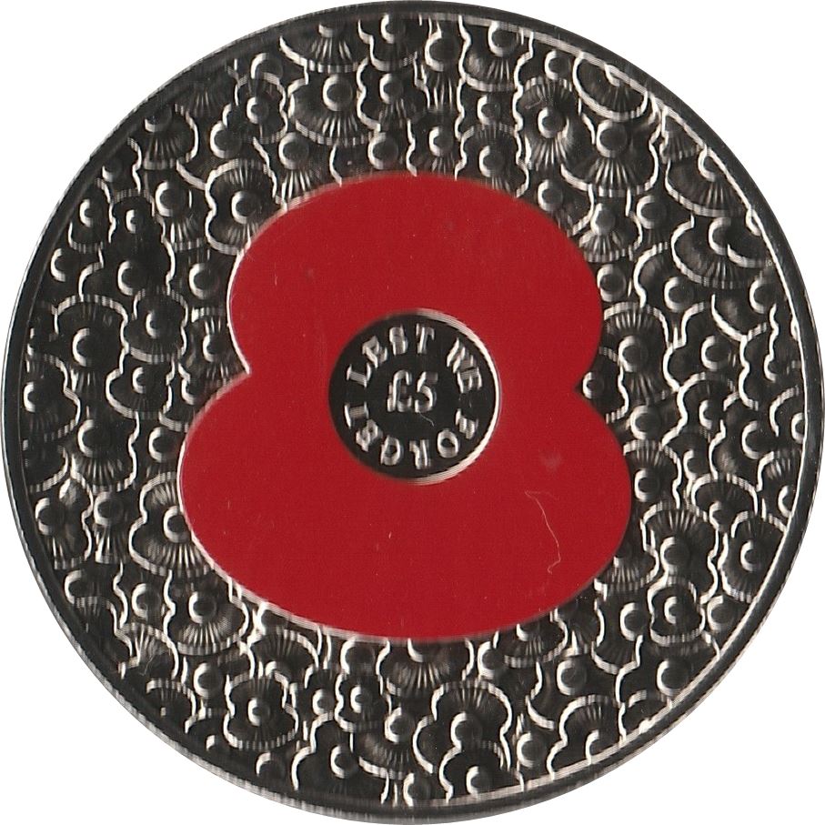 Jersey 5 Pounds - Elizabeth II Remembrance Day 2014
