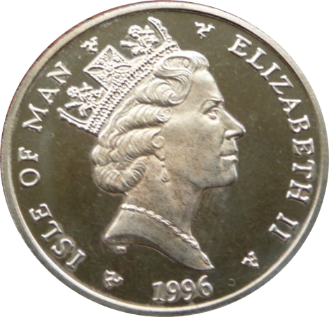 Isle of Man 5 Pounds - Elizabeth II European Football Championship obverse