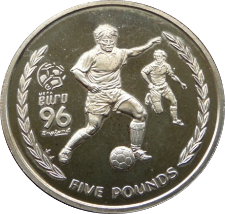 Isle of Man 5 Pounds - Elizabeth II European Football Championship